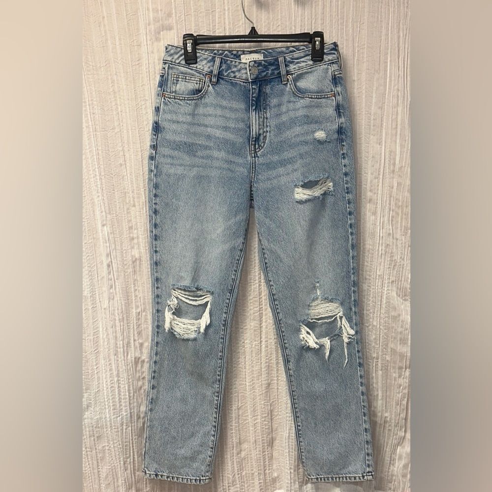 PACSUN 27 Vintage Blue Wash Distressed Mom Jeans